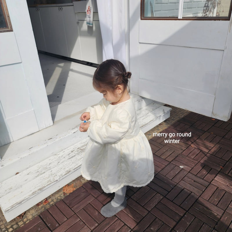 Merry Go Round - Korean Children Fashion - #childofig - Bonding Flower Embroidery One-piece - 8