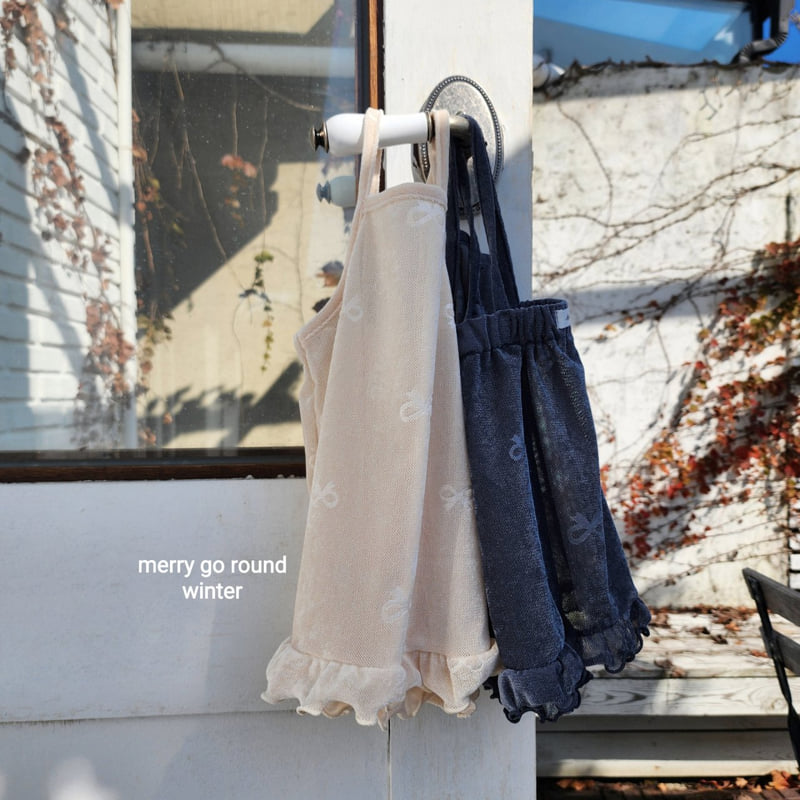 Merry Go Round - Korean Children Fashion - #childrensboutique - Pearl Ribbon Bustier