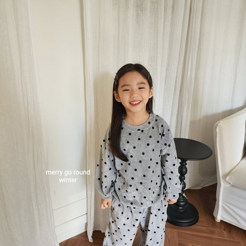 Merry Go Round - Korean Children Fashion - #childrensboutique - Velour Dot Set - 7