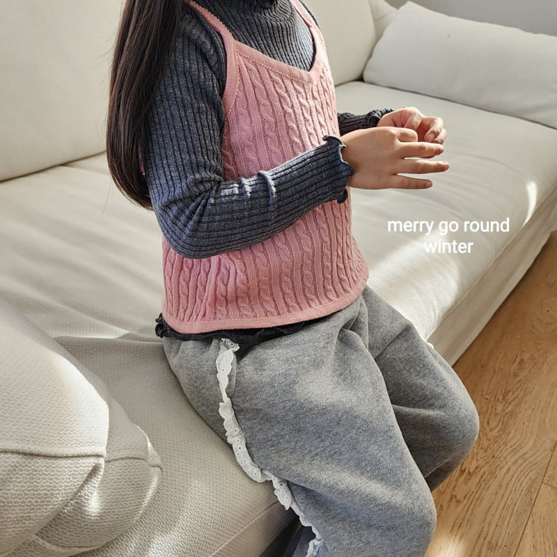Merry Go Round - Korean Children Fashion - #childrensboutique - Lace Jogger Pants - 5