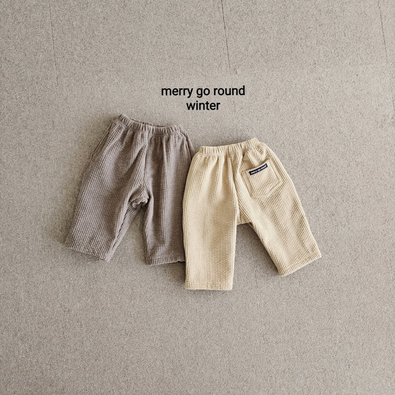Merry Go Round - Korean Children Fashion - #designkidswear - Bonding Corduroy Pants