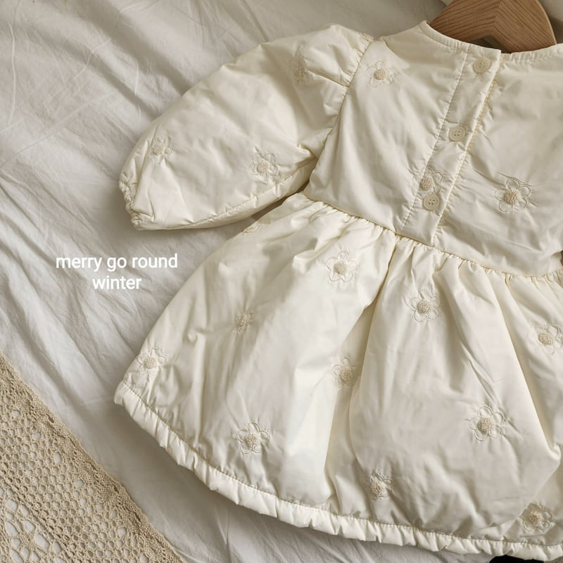 Merry Go Round - Korean Children Fashion - #designkidswear - Bonding Flower Embroidery One-piece - 10
