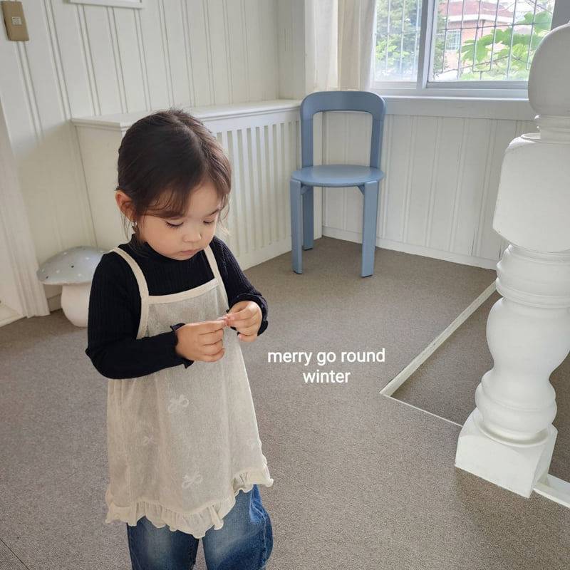 Merry Go Round - Korean Children Fashion - #discoveringself - Pearl Ribbon Bustier - 3