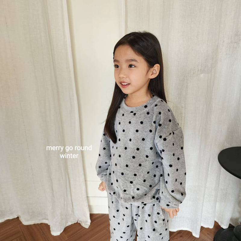 Merry Go Round - Korean Children Fashion - #discoveringself - Velour Dot Set - 9