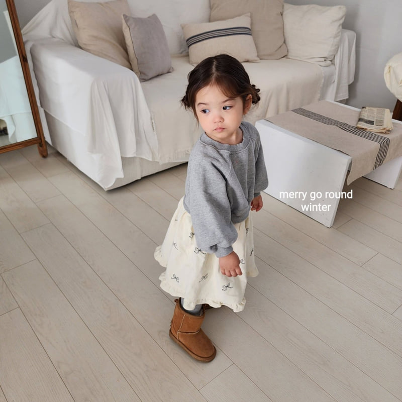 Merry Go Round - Korean Children Fashion - #discoveringself - Frill Sweatshirt One-piece - 2