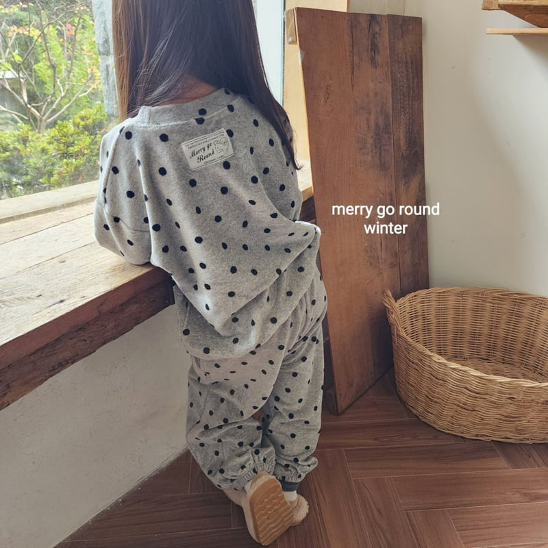 Merry Go Round - Korean Children Fashion - #kidsshorts - Velour Dot Set - 11