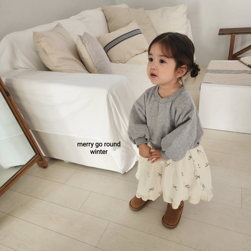 Merry Go Round - Korean Children Fashion - #fashionkids - Frill Sweatshirt One-piece - 4