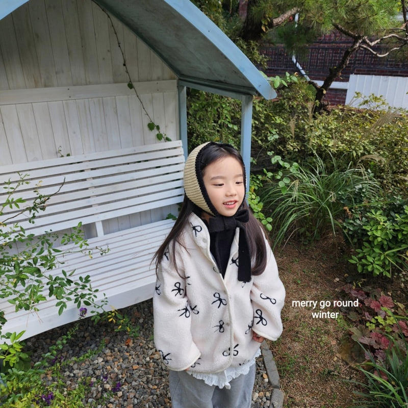 Merry Go Round - Korean Children Fashion - #kidsshorts - Embroidered Fleece Jacket - 7