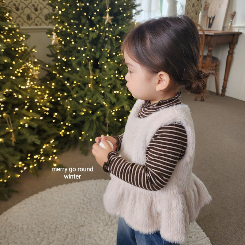 Merry Go Round - Korean Children Fashion - #kidsshorts - Mink Vest - 4