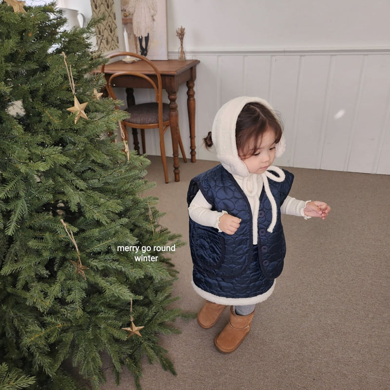 Merry Go Round - Korean Children Fashion - #kidzfashiontrend - Heart Quilted Skirt