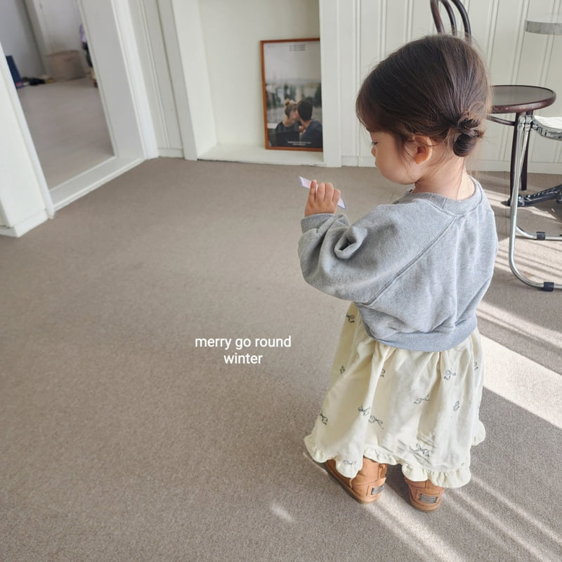 Merry Go Round - Korean Children Fashion - #kidzfashiontrend - Frill Sweatshirt One-piece - 6