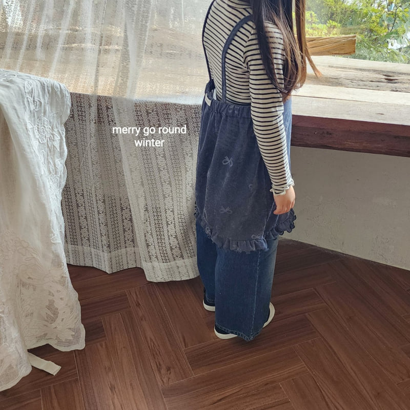 Merry Go Round - Korean Children Fashion - #magicofchildhood - Stripe Half Turtleneck Tee - 7