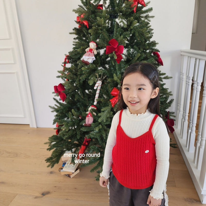 Merry Go Round - Korean Children Fashion - #magicofchildhood - Cable Knit Vest - 2