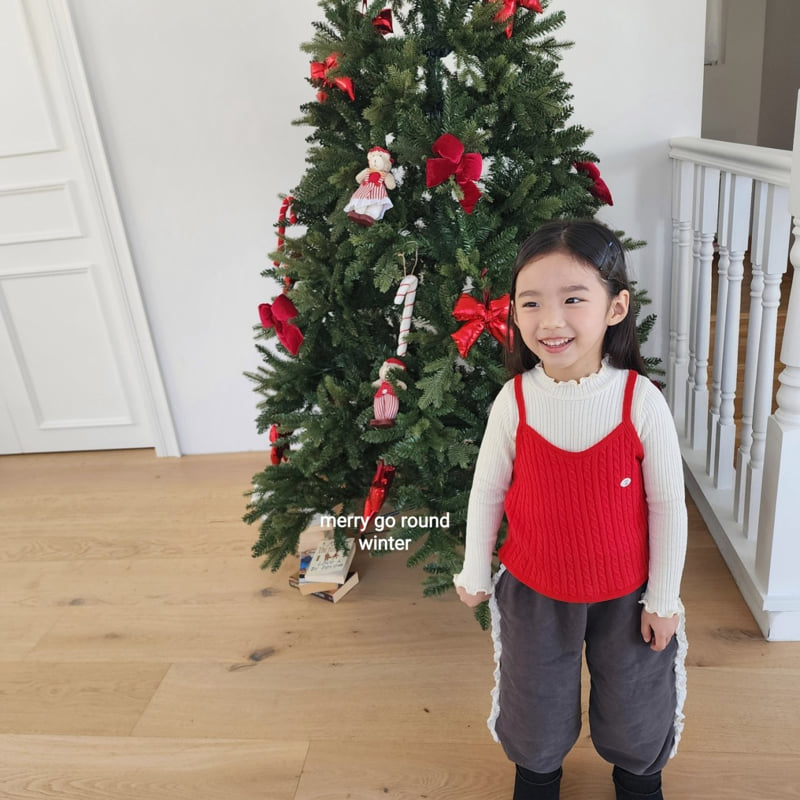 Merry Go Round - Korean Children Fashion - #minifashionista - Cable Knit Vest - 3