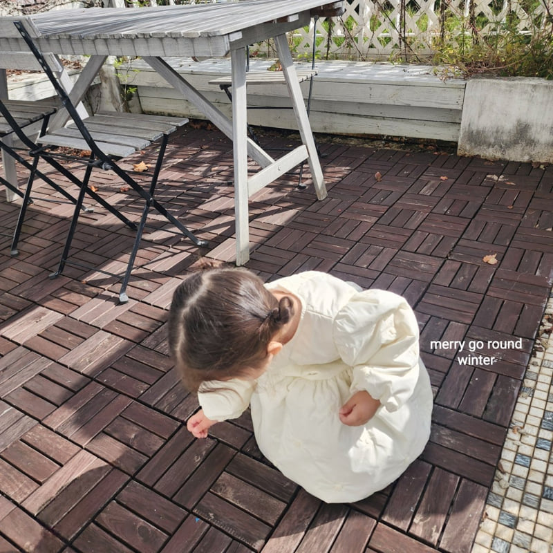 Merry Go Round - Korean Children Fashion - #minifashionista - Bonding Flower Embroidery One-piece - 5