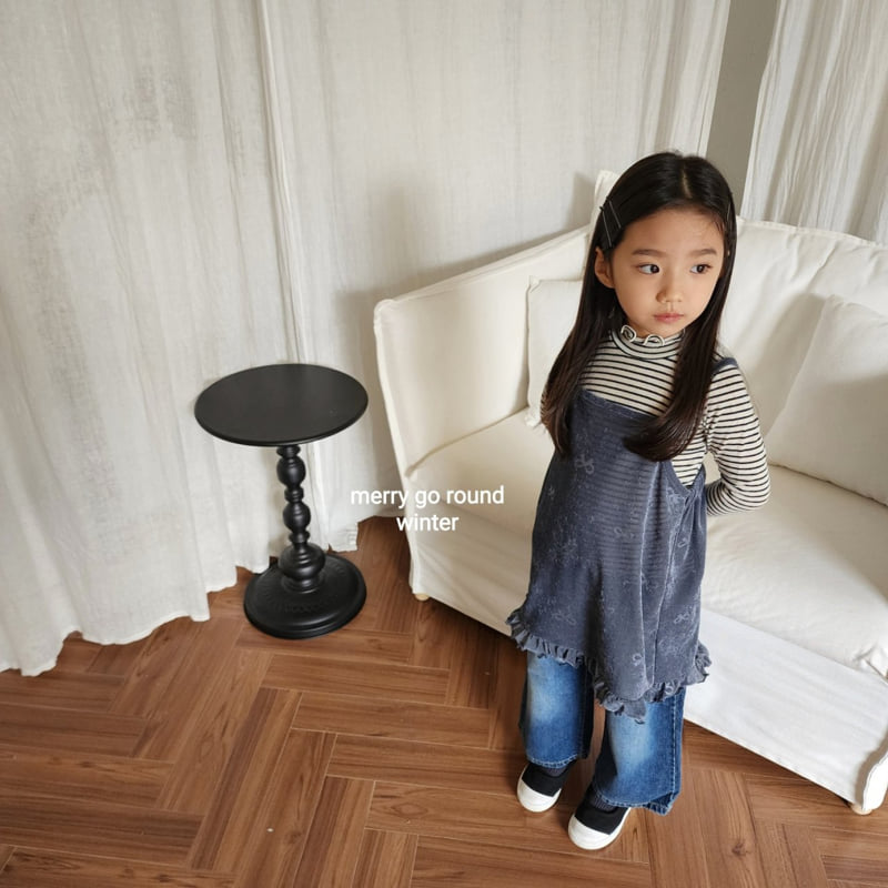 Merry Go Round - Korean Children Fashion - #prettylittlegirls - Stripe Half Turtleneck Tee - 9