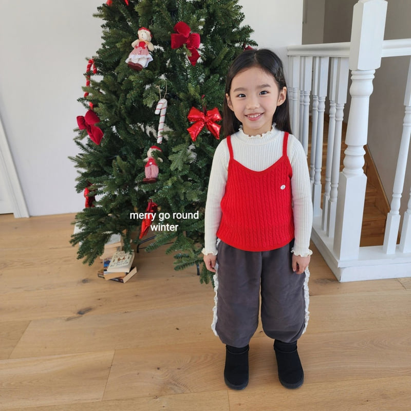Merry Go Round - Korean Children Fashion - #minifashionista - Cable Knit Vest - 4