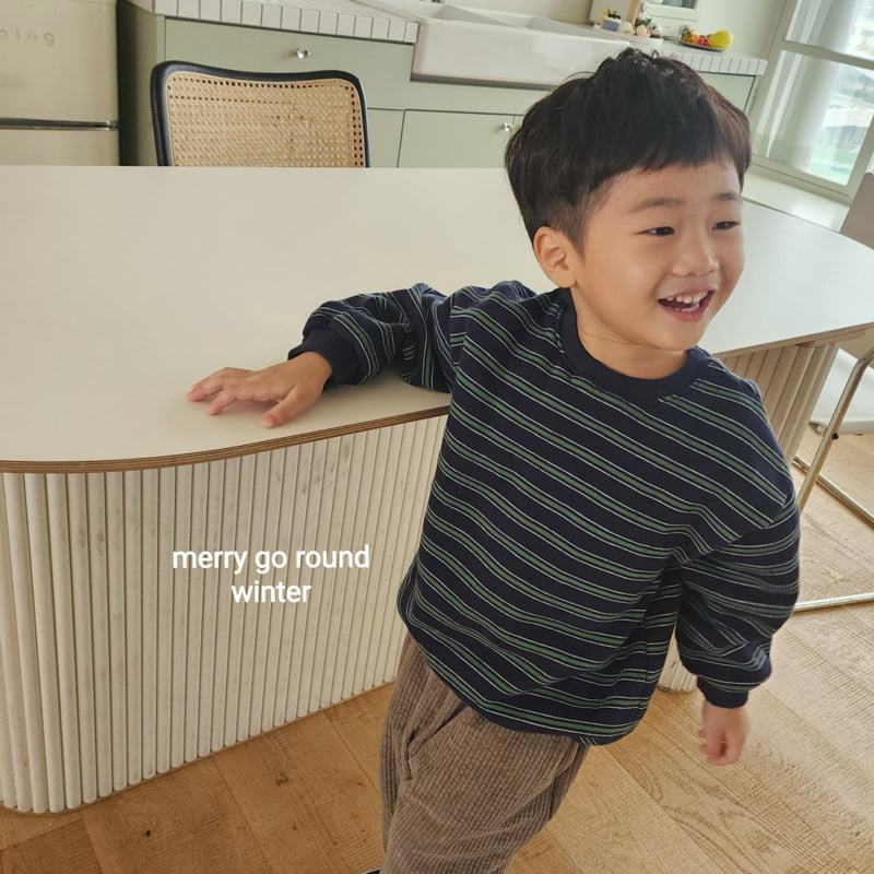 Merry Go Round - Korean Children Fashion - #stylishchildhood - Stripe Sweatshirt - 8