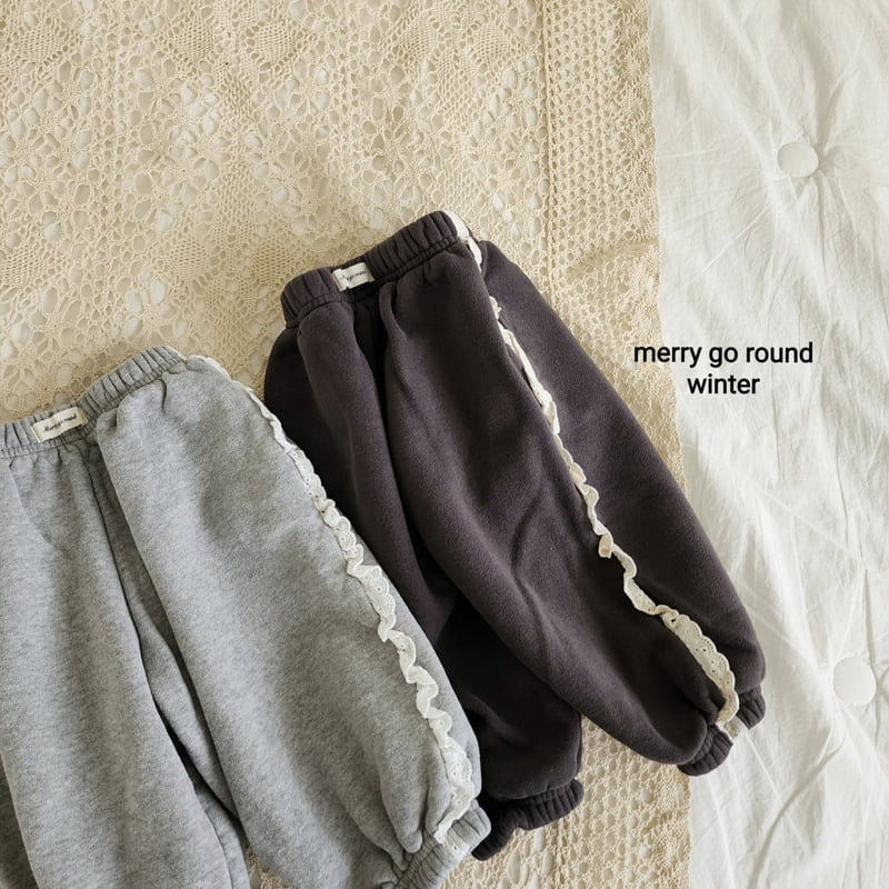 Merry Go Round - Korean Children Fashion - #todddlerfashion - Lace Jogger Pants