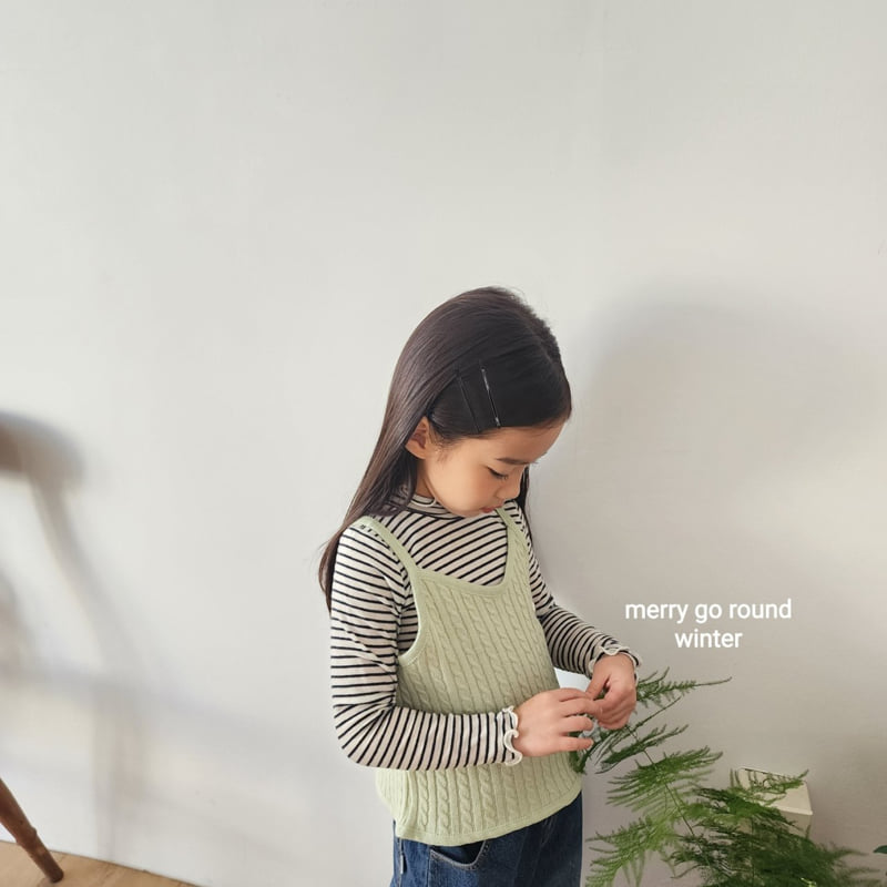 Merry Go Round - Korean Children Fashion - #toddlerclothing - Stripe Half Turtleneck Tee - 11