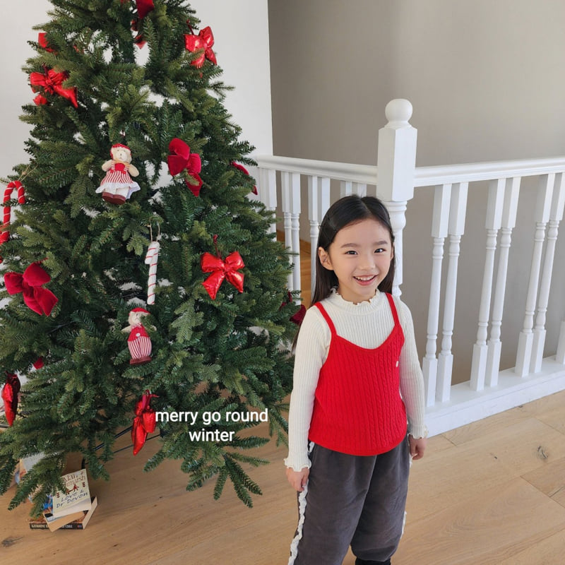Merry Go Round - Korean Children Fashion - #toddlerclothing - Cable Knit Vest - 6