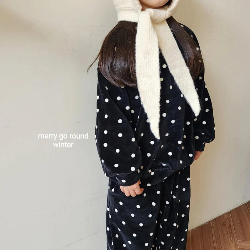Merry Go Round - Korean Children Fashion - #todddlerfashion - Velour Dot Set - 4