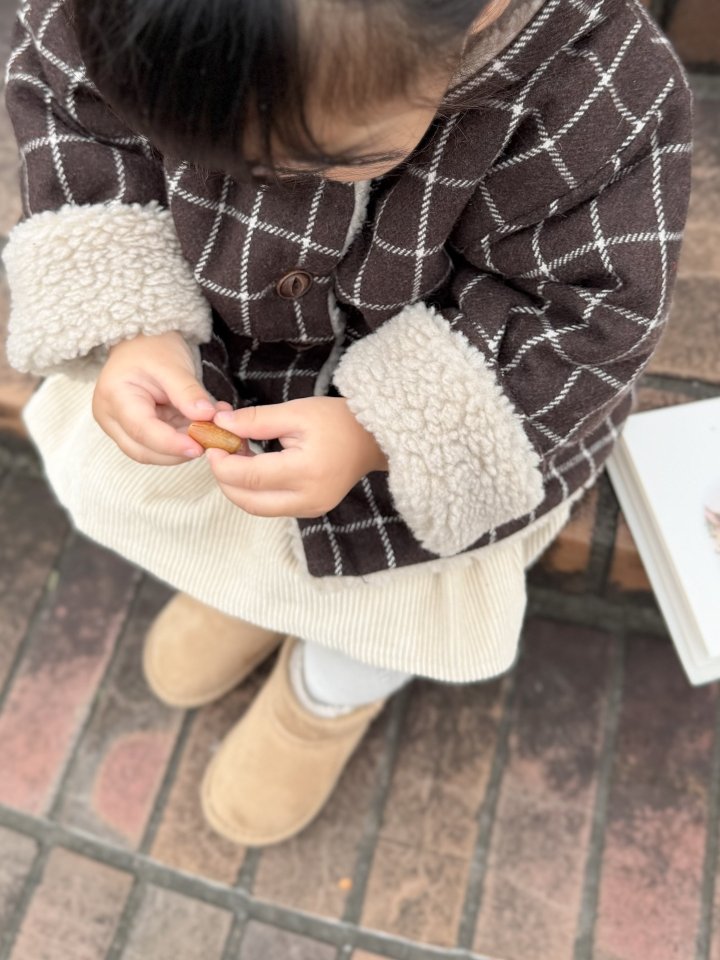 Mimi Market - Korean Baby Fashion - #babyootd - Check Fleece Hoodie - 6