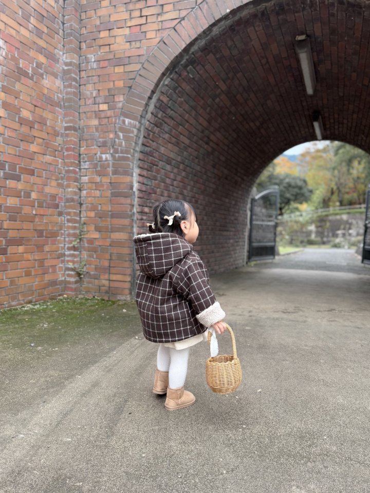 Mimi Market - Korean Baby Fashion - #babyoutfit - Check Fleece Hoodie - 7