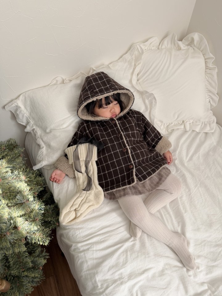 Mimi Market - Korean Baby Fashion - #onlinebabyboutique - Check Fleece Hoodie - 10