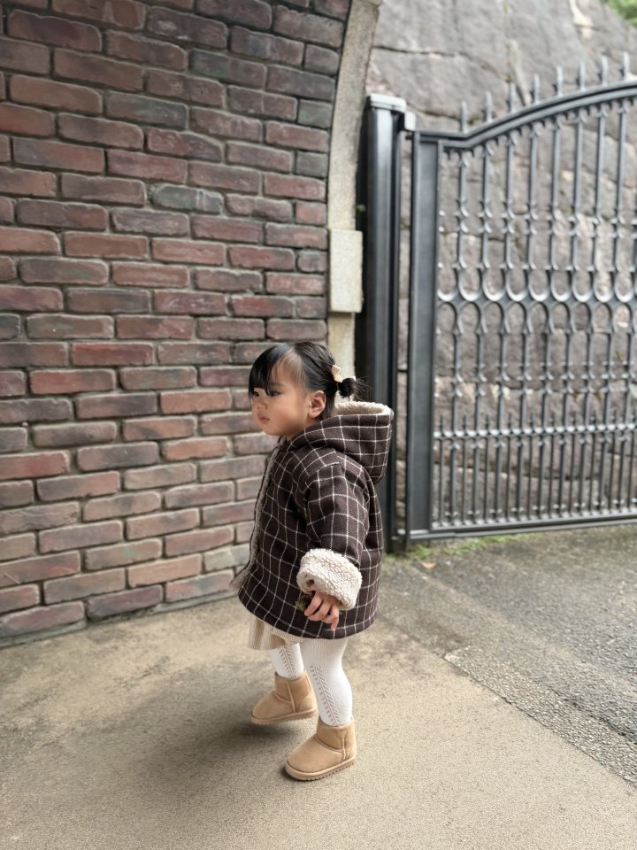 Mimi Market - Korean Baby Fashion - #onlinebabyshop - Check Fleece Hoodie - 11