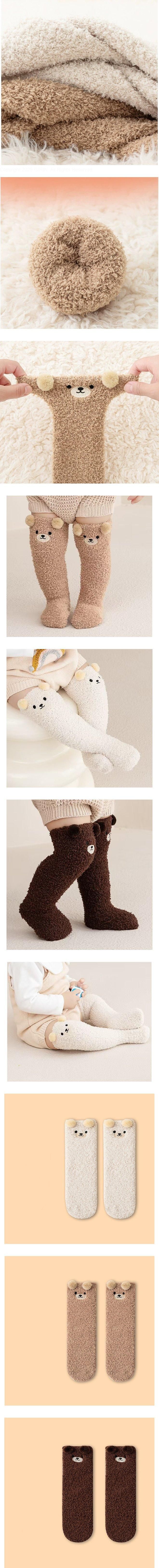 Miso - Korean Baby Fashion - #babyboutiqueclothing - Bear Fuzzy Socks