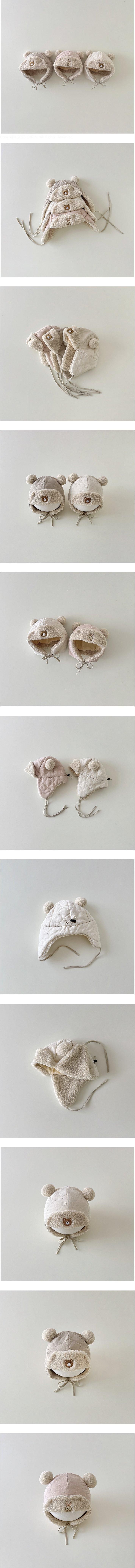Miso - Korean Baby Fashion - #babyootd - Quilted Pom-Pom Earflap Hat