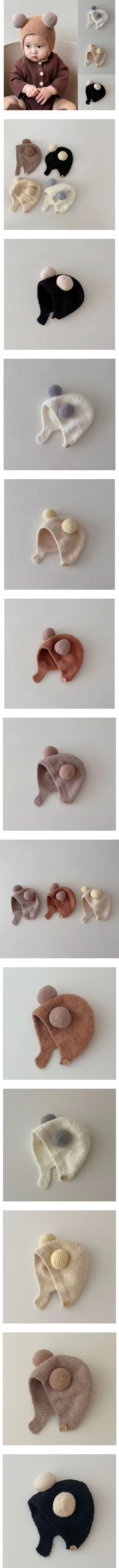 Miso - Korean Baby Fashion - #babyoutfit - Two-Tone Pom-Pom Hat