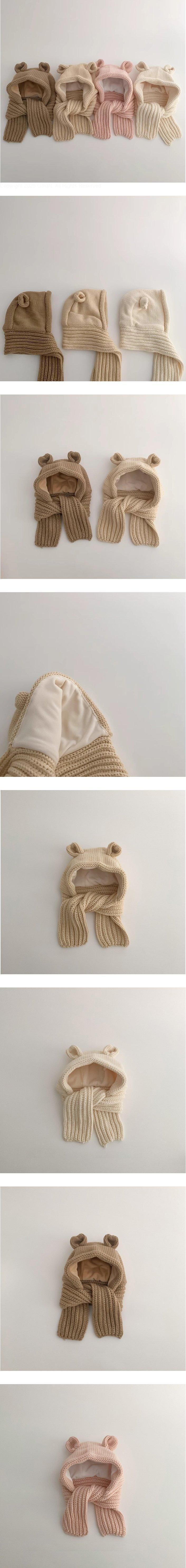 Miso - Korean Children Fashion - #childofig - Knit Bear Hat Muffler