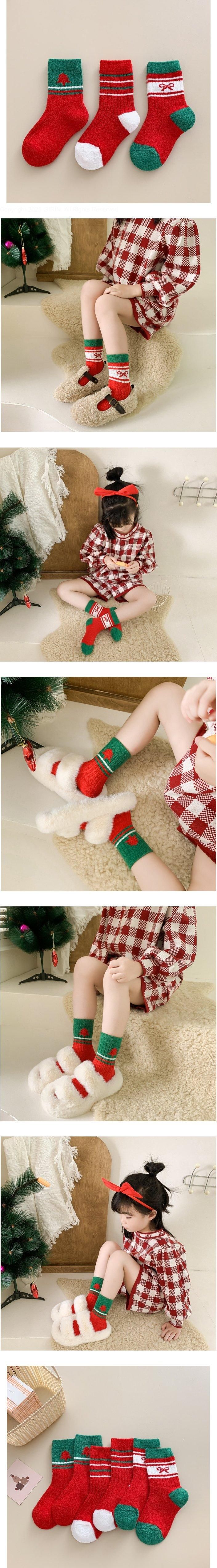 Miso - Korean Children Fashion - #designkidswear - Christmas Red Socks Set