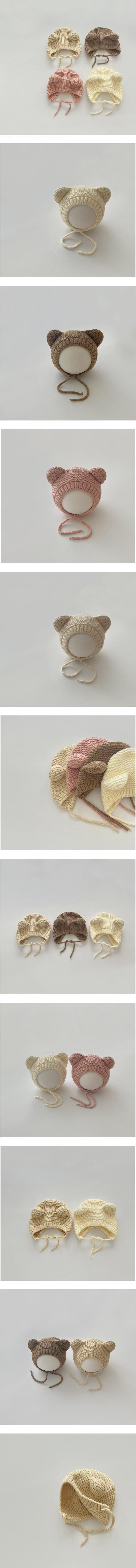 Miso - Korean Children Fashion - #fashionkids - Bear Knit Bonnet