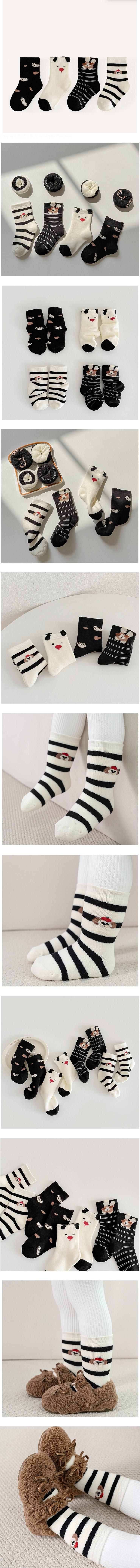 Miso - Korean Children Fashion - #kidsstore - Winter Black Socks Set