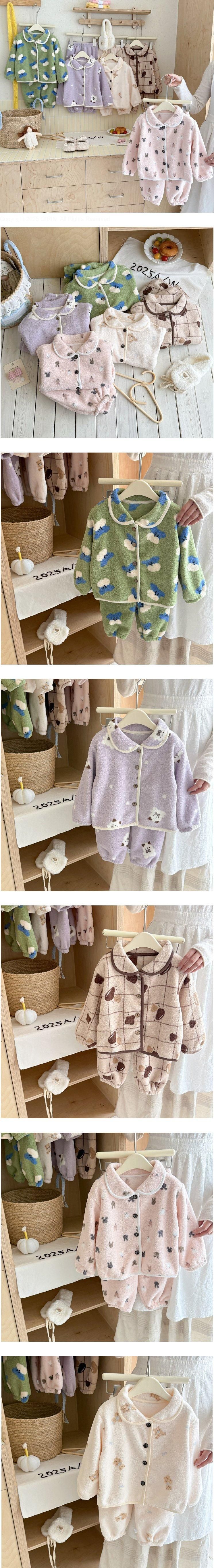 Miso - Korean Children Fashion - #todddlerfashion - Button Fleece Pajama
