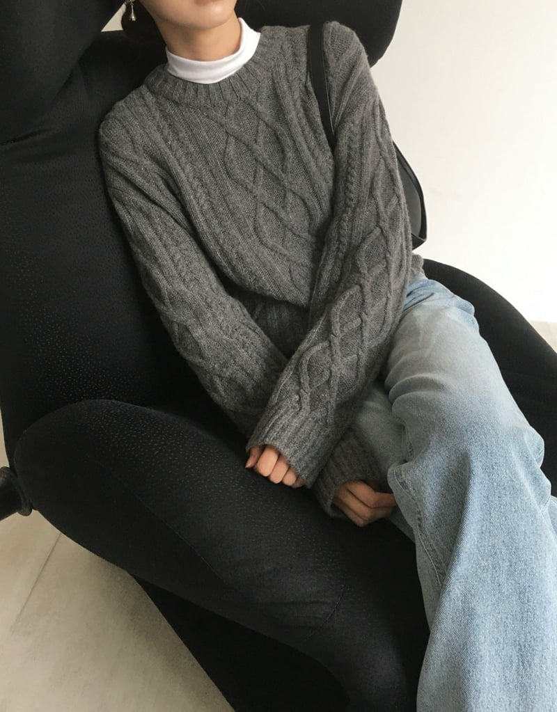 Moani - Korean Women Fashion - #momslook - Wool Fisherman Pullover Knit - 11