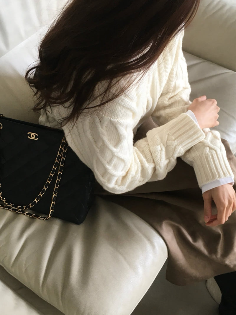 Moani - Korean Women Fashion - #momslook - Wool Fisherman Pullover Knit - 7