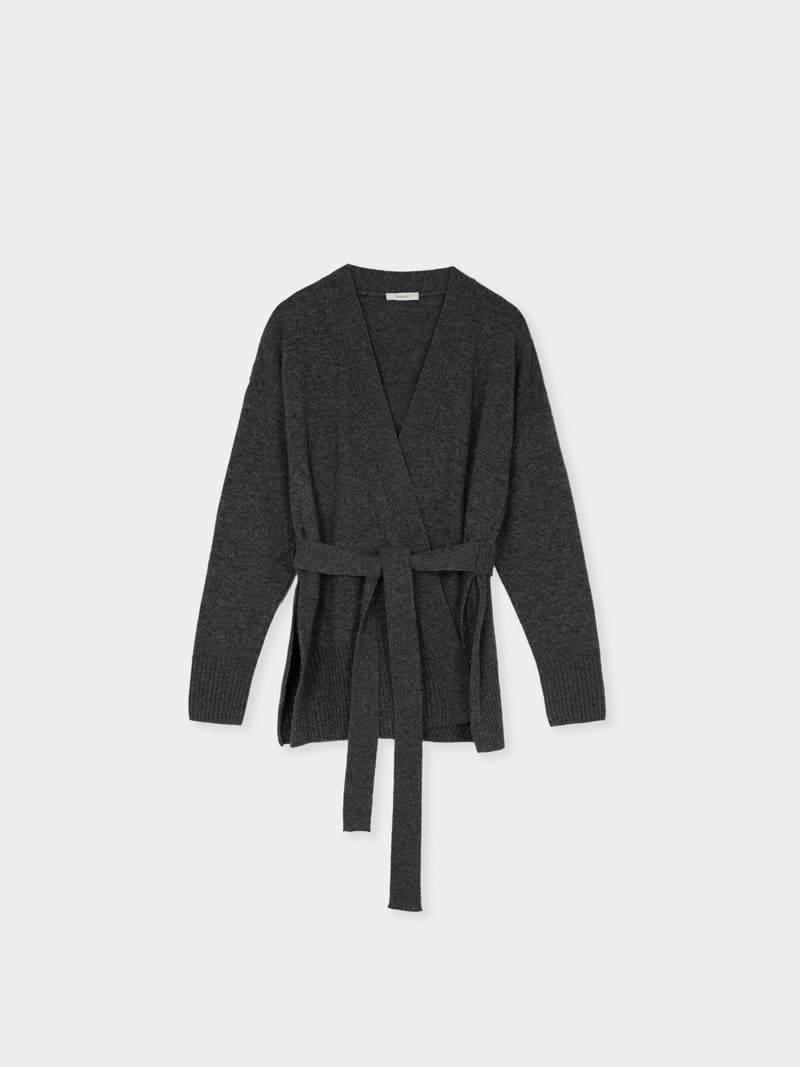 Moani - Korean Women Fashion - #momslook - Wool Cashmere Slit Robe Cardigan - 3