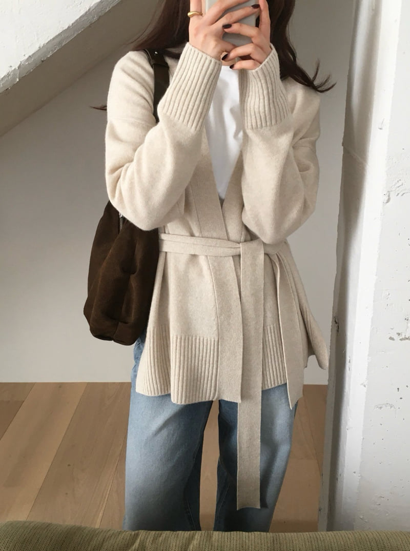 Moani - Korean Women Fashion - #momslook - Wool Cashmere Slit Robe Cardigan - 7
