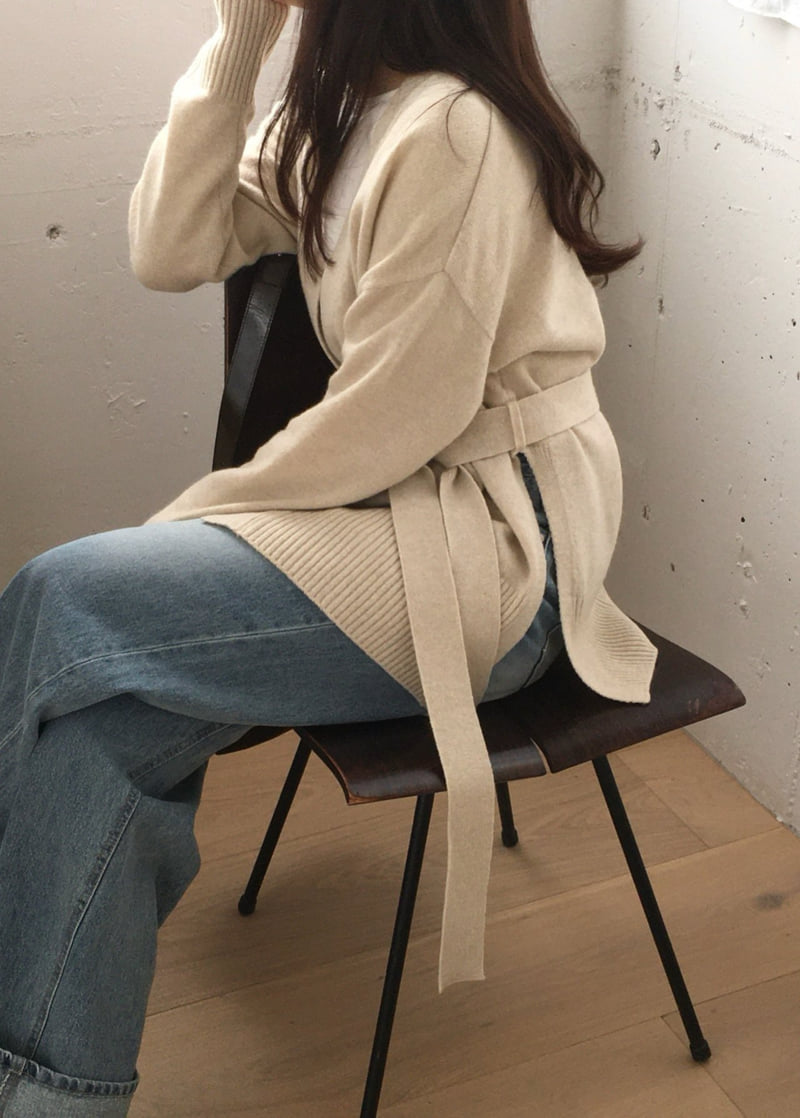 Moani - Korean Women Fashion - #momslook - Wool Cashmere Slit Robe Cardigan - 9