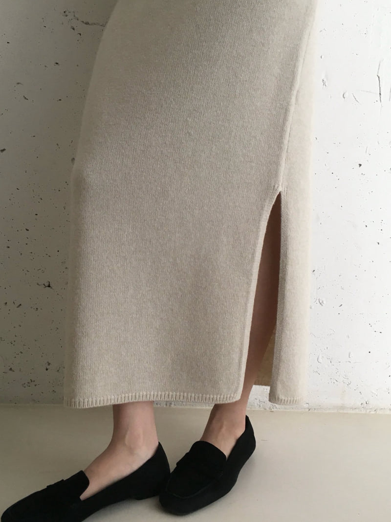 Moani - Korean Women Fashion - #momslook - Wool Cashmere Slit Long Skirt - 10