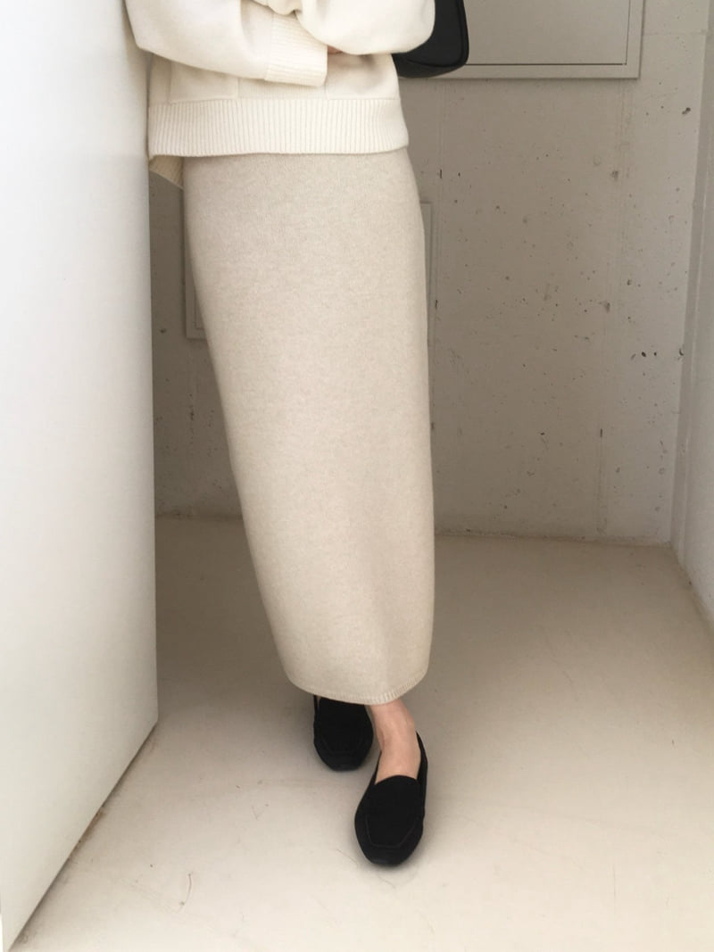Moani - Korean Women Fashion - #momslook - Wool Cashmere Slit Long Skirt - 8