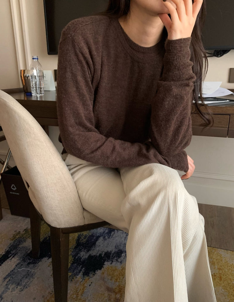 Moani - Korean Women Fashion - #momslook - Baby Alpaca O Neck Knit - 6