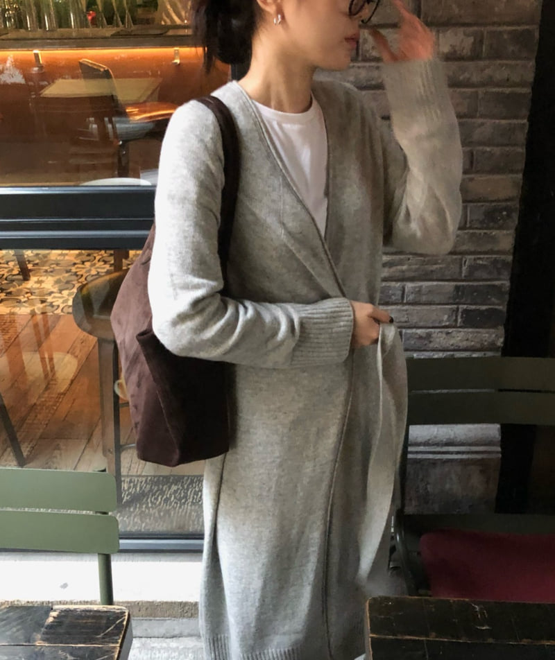 Moani - Korean Women Fashion - #womensfashion - Wool Cashmere Robe Long Cardigan - 9