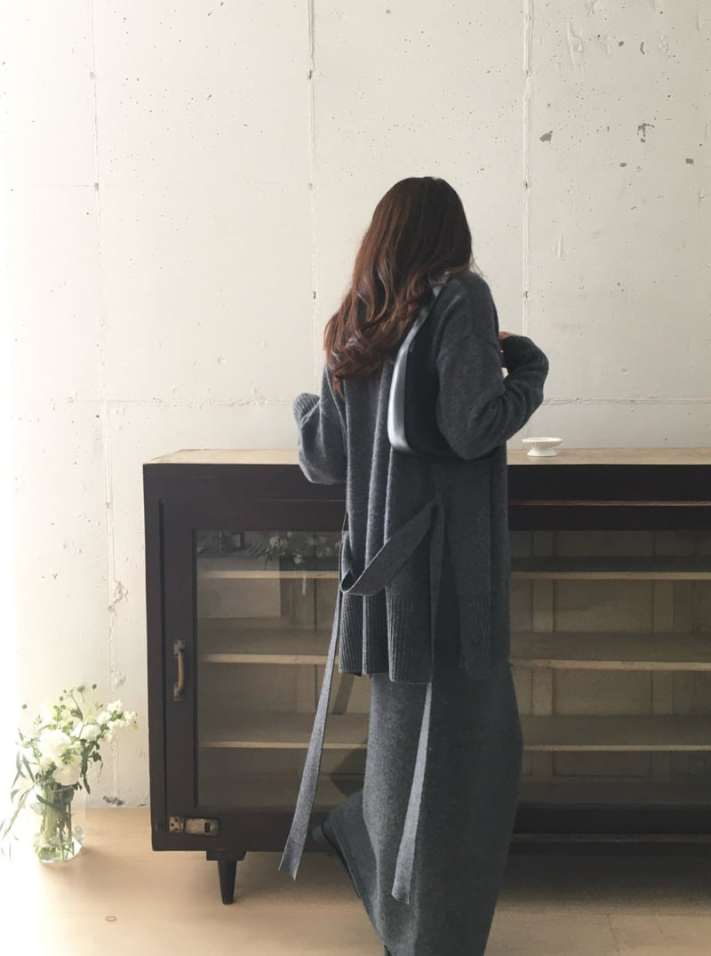 Moani - Korean Women Fashion - #womensfashion - Wool Cashmere Slit Robe Cardigan - 10