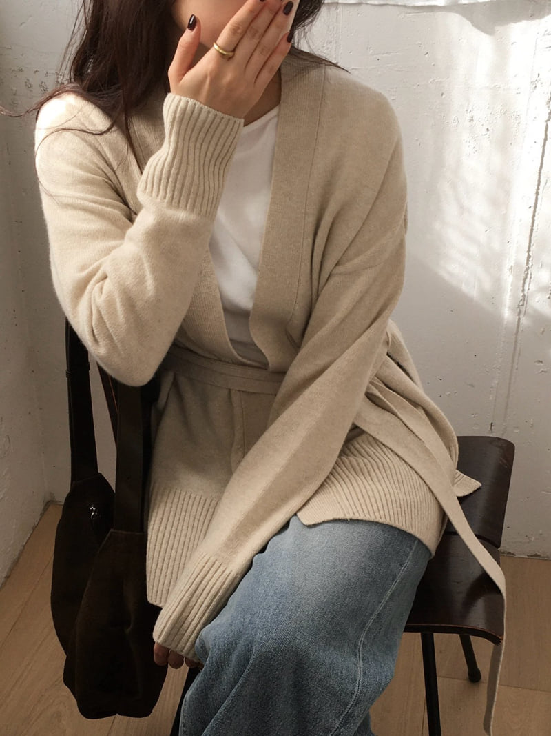 Moani - Korean Women Fashion - #womensfashion - Wool Cashmere Slit Robe Cardigan - 8