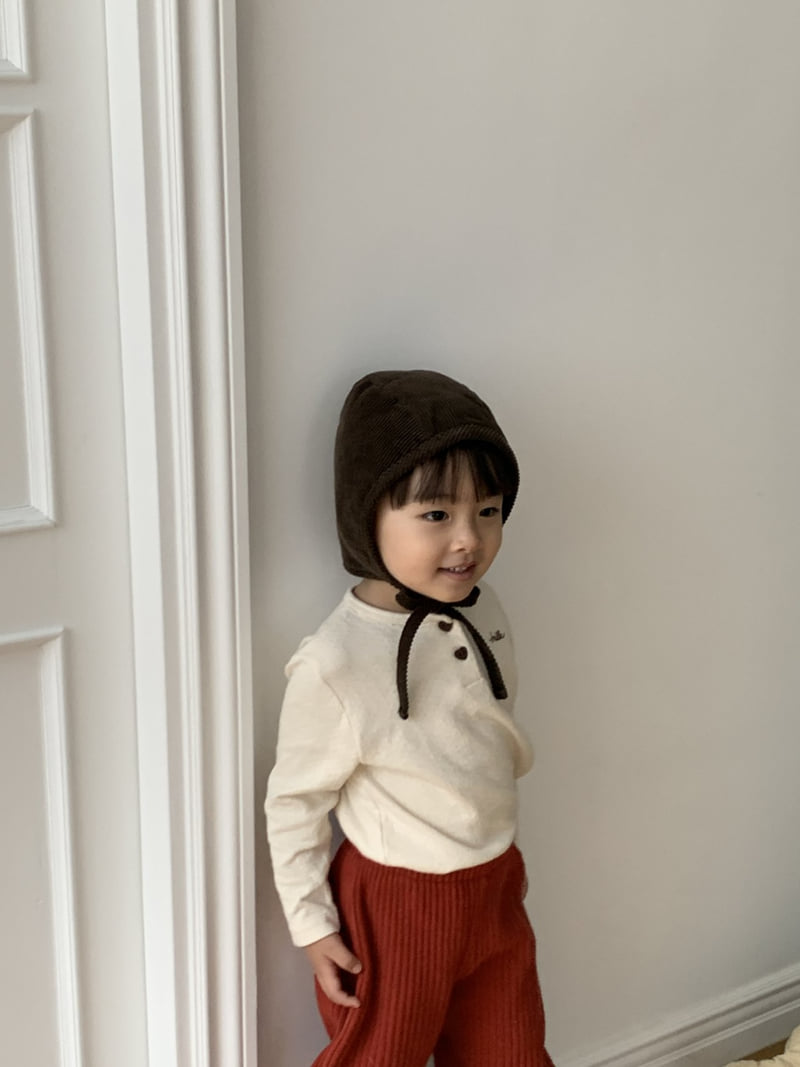 Mome - Korean Baby Fashion - #babyootd - Heart Button Soft Tee - 4